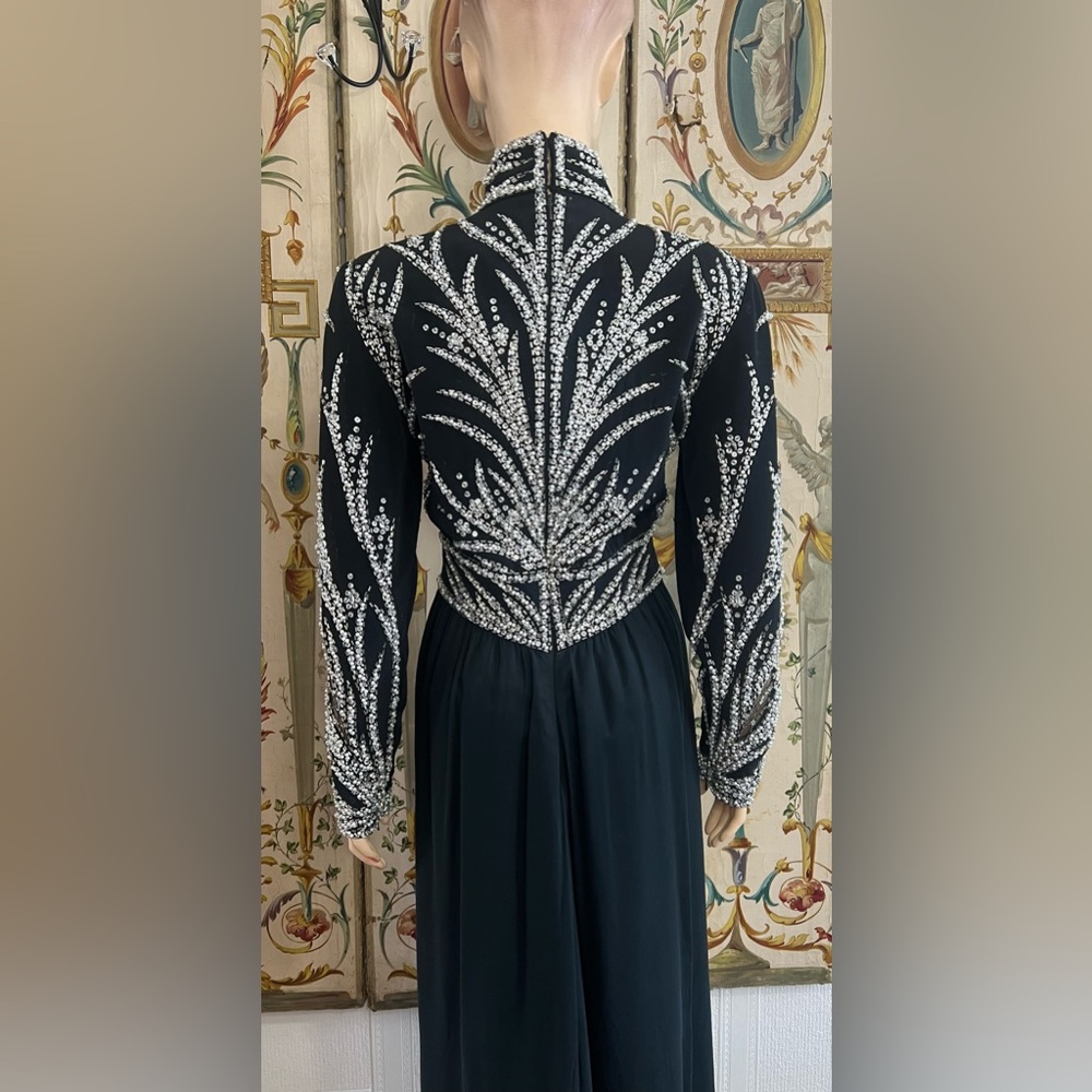 Vintage Black Tie Oleg Cassini Dress - Picture 5 of 16